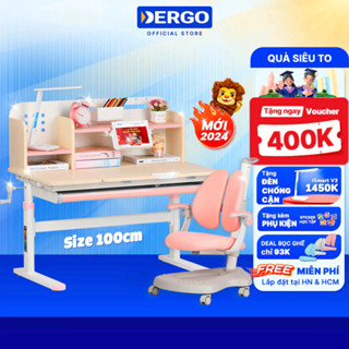 [Quà + Voucher 400K] Bộ Bàn Học Cho Bé DERGO LEO X1000 - C5D Chống Gù Chống Cận Cao Cấp Cỡ Lớn 1m