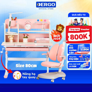 [Quà + Voucher 800K] Bộ Bàn Học Cao Cấp DERGO LEO A80 - C5D Bàn Học Cho Bé Chống Gù Chống Cận