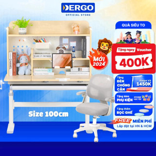 [Quà + Voucher 400K] Bộ Bàn Học Cao Cấp DERGO LEO X1000H Chống Gù Chống Cận Cho Bé Nâng Hạ Độ Cao