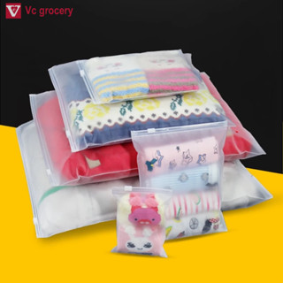 [siêu rẻ] Bộ 5 Túi Zip Lụa Mờ Túi Nhựa PE Trong Suốt Đựng Quần Áo Giày Dép Phụ Kiện Đồ Đạc Đa Năng Có Lỗ