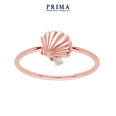 PRIMA Nhẫn  9K - Vỏ Sò Đính Kim Cương - BST Pure Wish - 135R2106