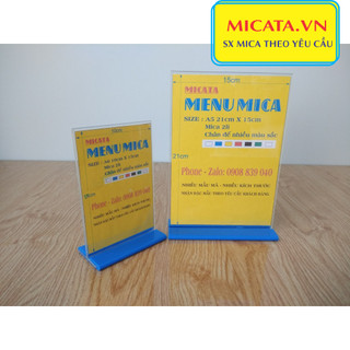 MENU MICA A6 A5 A4 10X20 CM ĐẾ LÙA ok