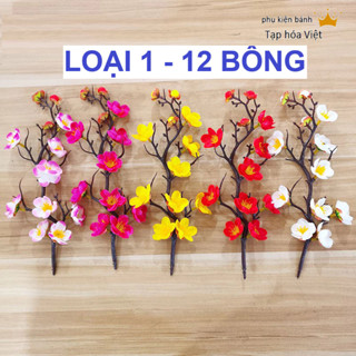 [Loại Dài] COMBO 10 Cành Đào nhựa trang trí bánh, cành đào cổ trang trí bánh mừng thọ