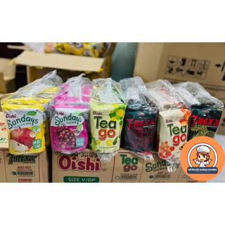 Sỉ 1 thùng 50 túi nước OISHI trà xanh Tea Go đủ vị chanh, đào, táo, dâu, nho 1 bịch gồm 10 gói 180ml