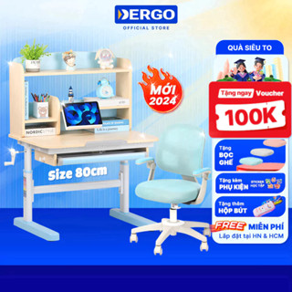 [Quà + Voucher 100K] Bộ Bàn Học Thông Minh DERGO iSmart Q80 Cao Cấp Chống Gù Chống Cận Cho Bé