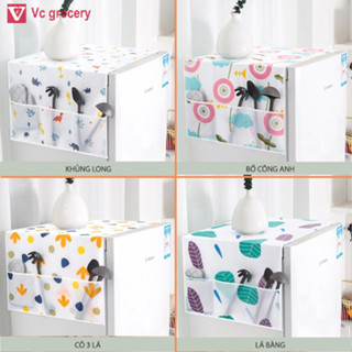 [HÀNG CÓ SẴN] Khăn phủ tủ lạnh máy giặt chống bụi có túi đựng đồ dày dặn