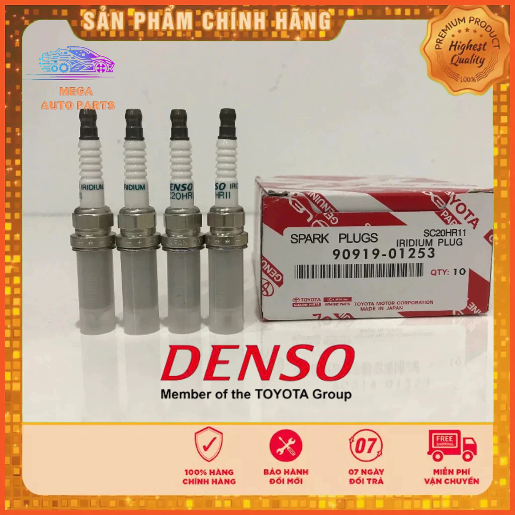 Bugi Iridium TOYOTA VIOS 2017-2022, Corolla Altis 2010-2022, Toyota Wigo 2018-2022. Mã 9091901253