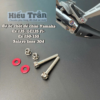 Cặp Ốc Gác Chân Salaya Inox 304 tặng Kèm Lông Đền Kitaco cho yamaha Exciter 135-150-155, Sirius Rc