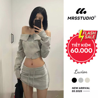 Bộ váy áo nỉ nữ cá tính MRS có quần dài, chất liệu nỉ cao cấp MRQ070