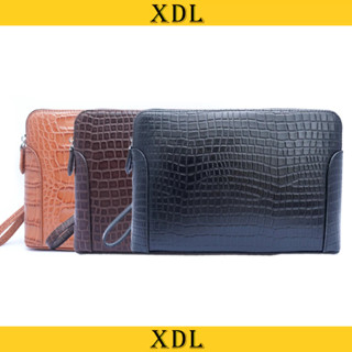 Túi cầm tay nam da bò dập vân cá sấu cao cấp, Clutch cầm tay công sở cao cấp TB06