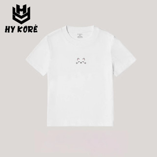  Áo Thun Nữ Hình Mèo Thêu Form BaBy Tee HY KORÉ 154 Vải Cotton 100% Co giãn 2 Chiều 250gsm 