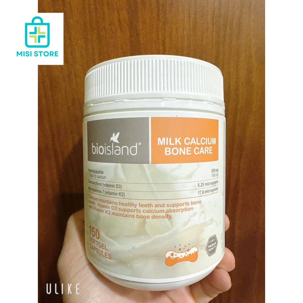(date 2027) Viên Uống Bổ Sung Canxi Milk Calcium Bone Care Bio Island ( BoneCare 150 viên)