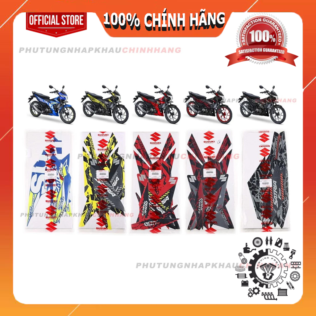 Bộ tem Satria Fi 2019 Tem báo đốm chính hãng - Tem xe zin Satria Fi Raider Fi 150 - 68000-12K90