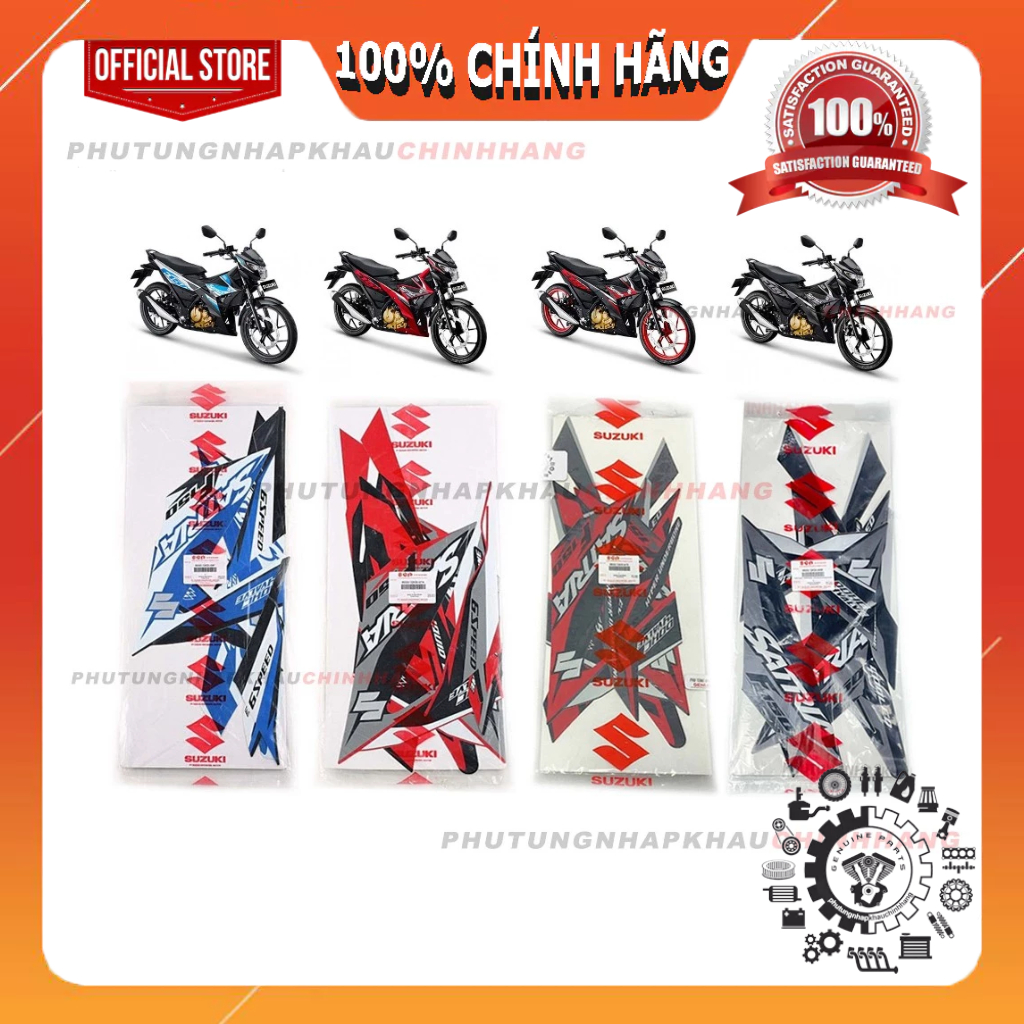 Bộ tem Satria Fi 2016 chính hãng - Tem xe zin Satria Fi Raider Fi 150 - 68000-12K00