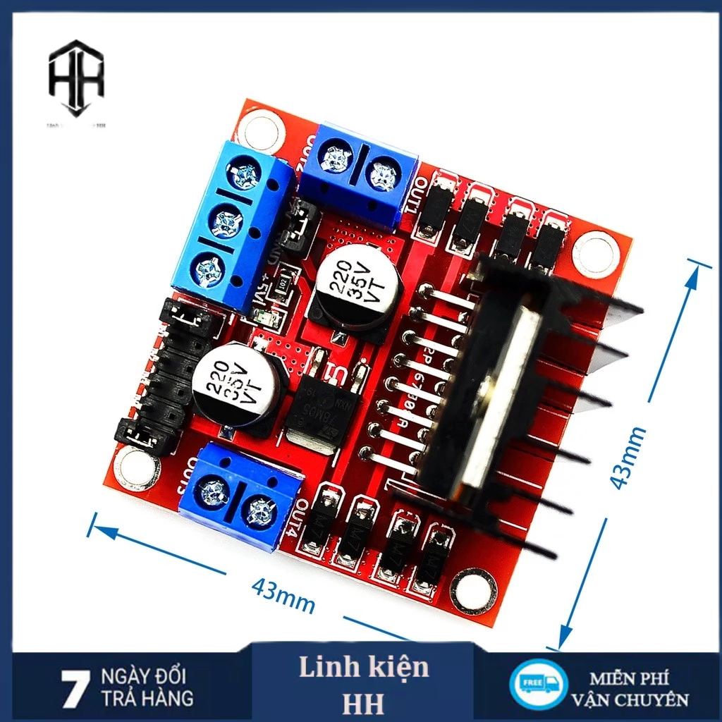 Module L298 L298N Điều Khiển Động Cơ DC Mạch Cầu H