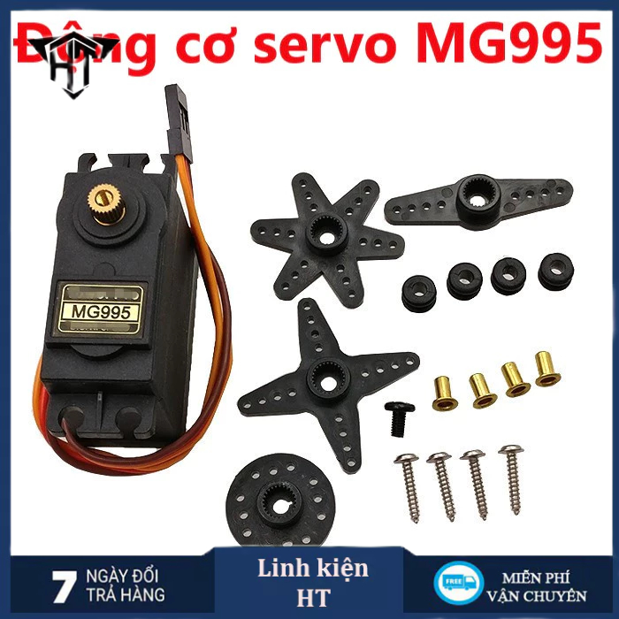 Động cơ servo MG995 MG996 180 độ - 50% Bánh răng kim loại đồng siêu khỏe 13Kg/cm, điện áp hoạt động 