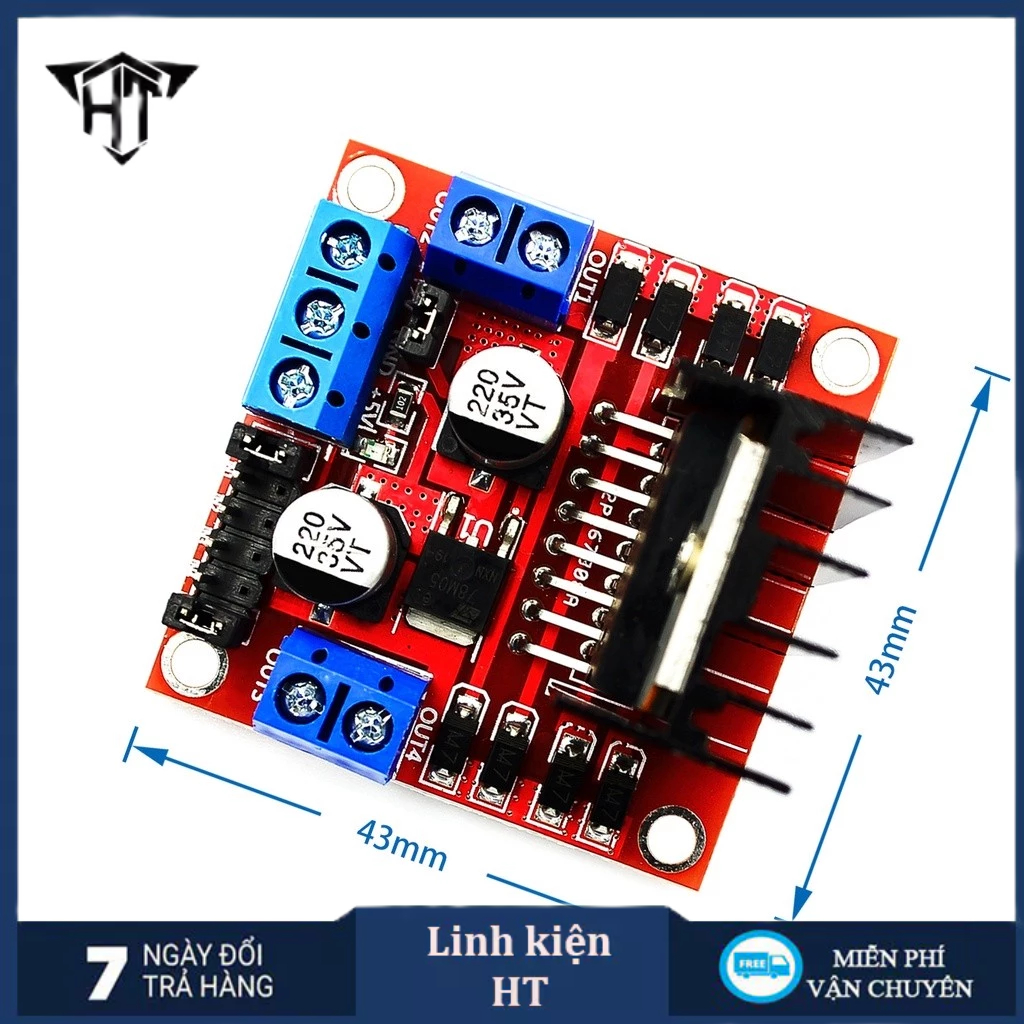 Module L298 L298N Điều Khiển Động Cơ DC Mạch Cầu H