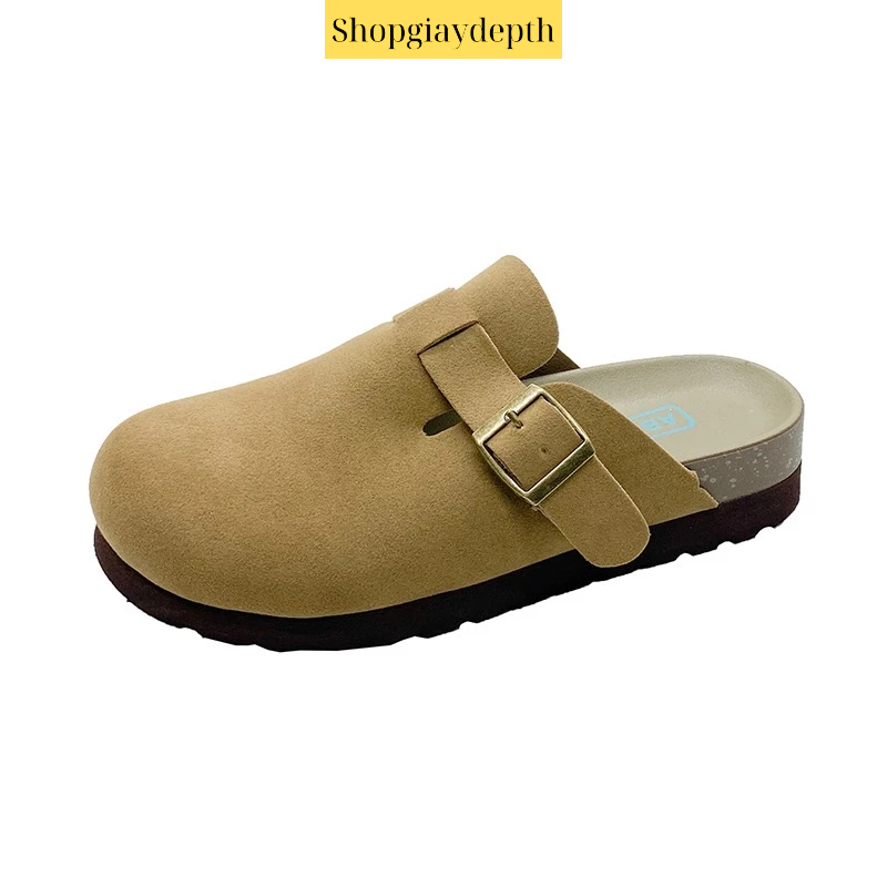 Dép sục nữ thời trang da lộn đế trấu cao cấp phong cách ulzzang Hàn Quốc TH-85