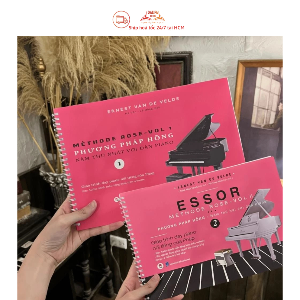 Sách Piano Methode Rose Phương Pháp Hồng Sách học piano cơ bản, Giáo trình piano nổi tiếng của Pháp