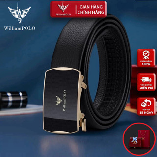 Thắt Lưng Nam Da Bò Luồn Trong Giấu Dây Cao Cấp Hàng Hiệu WilliamPOLO, Dây Nịt Nam WP799 Hộp Gỗ