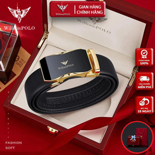Thắt Lưng Nam Da Bò Thật 100% Cao Cấp Hàng Hiệu WilliamPOLO, Dây Nịt Nam Cao Cấp WP792 Hộp Gỗ
