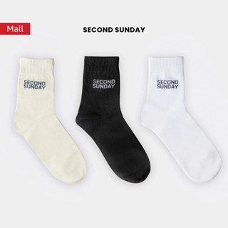 Tất cao cổ Seccond Sunday Basic Logo Crew Socks SA02