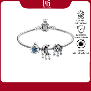 Vòng Tay bạc  Lys Mix Charm Fullbox Bạc S925- Vòng tay trăng khuyết và ngôi sao lấp lánh