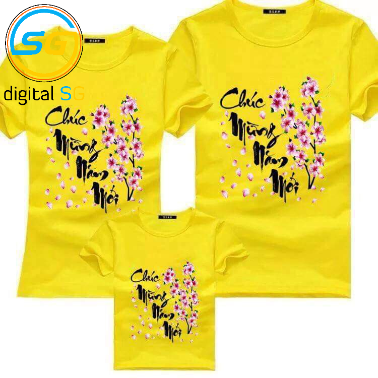 áo thun gia đình  ngày tết Chúc Mừng Năm Mới siêu đẹp
