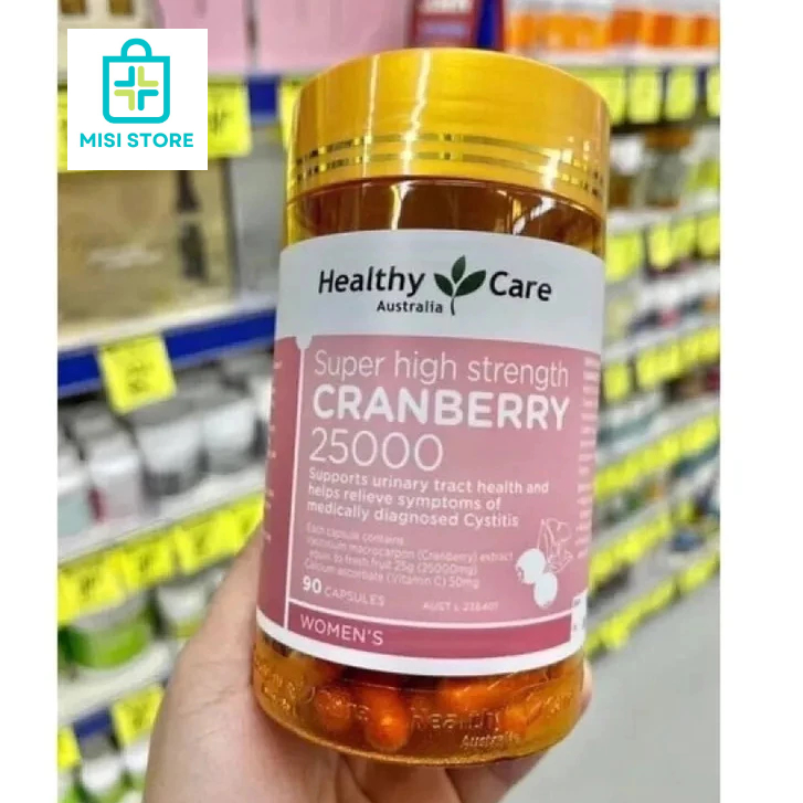 Viên uống Cranberry 25000mg Healthy Care, duy trì sức khỏe thận và đường tiết niệu, 90 viên