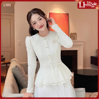 ZAMY SHOP - ÁO TK Thun zen dài tay nữ tiểu thư thanh lịch áo kiểu dễ phối đồ