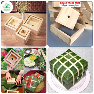  Khuôn bánh chưng vuông thông minh Khuôn gỗ thông tự nhiên an toàn cho sức khỏe 