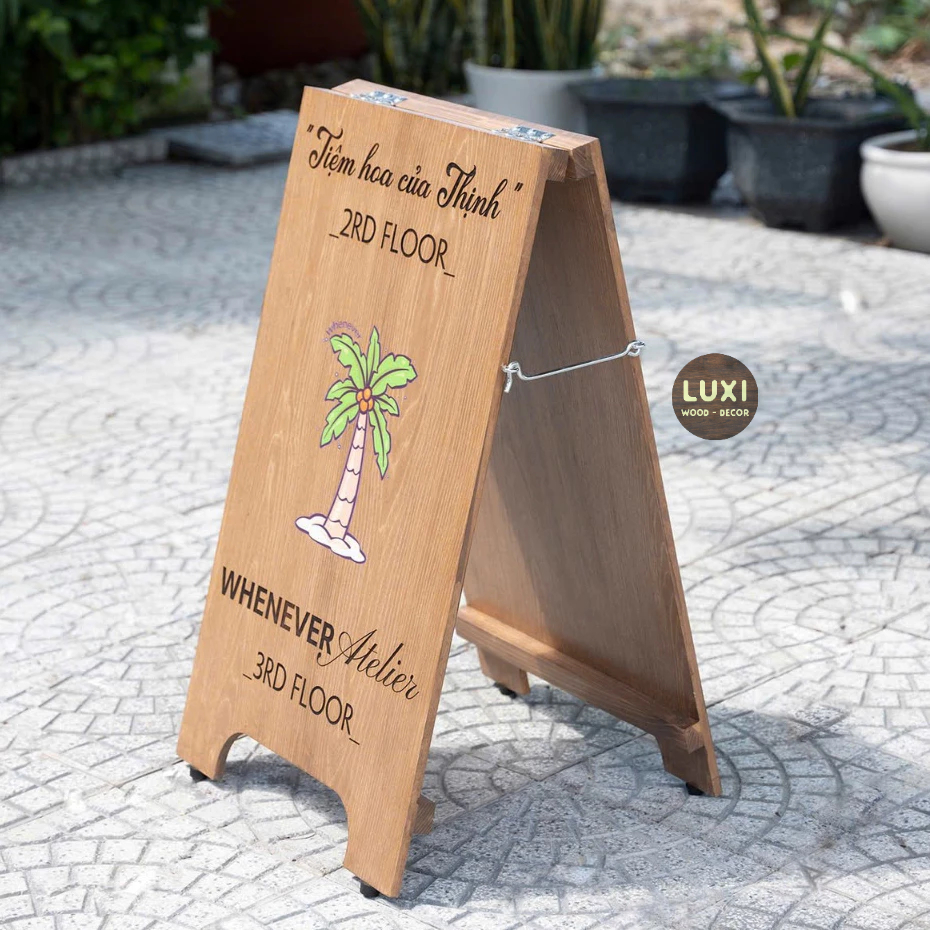 Standee gỗ 2 mặt decor - Luxi Decor