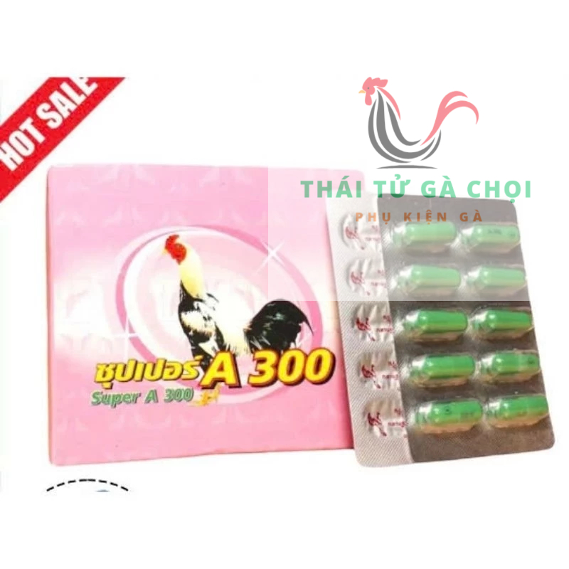 [Nhập Khẩu] Tiêu kén, tiêu sưng A300 cho gà đá. 1 vỉ 10 viên thaitugachoi