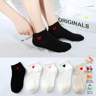  Tất Vớ Mang Giày Nữ Cổ Trụ Trái Tim Siêu Dễ Thương - Voyo Hàng loại 1 