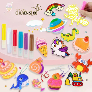 Bộ Đồ Chơi Vẽ Tranh Keo Pha Lê Tự Làm Móc Khoá, Đồ Trang Trí 3D Cho Bé Yêu Thỏa Sức Sáng Tạo 89103 SHOP CHUYÊN SỈ