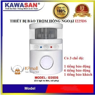 Thiết bị báo động chống trộm, báo trộm, báo khách độc lập cảm ứng hồng ngoại Kawasan I225DS