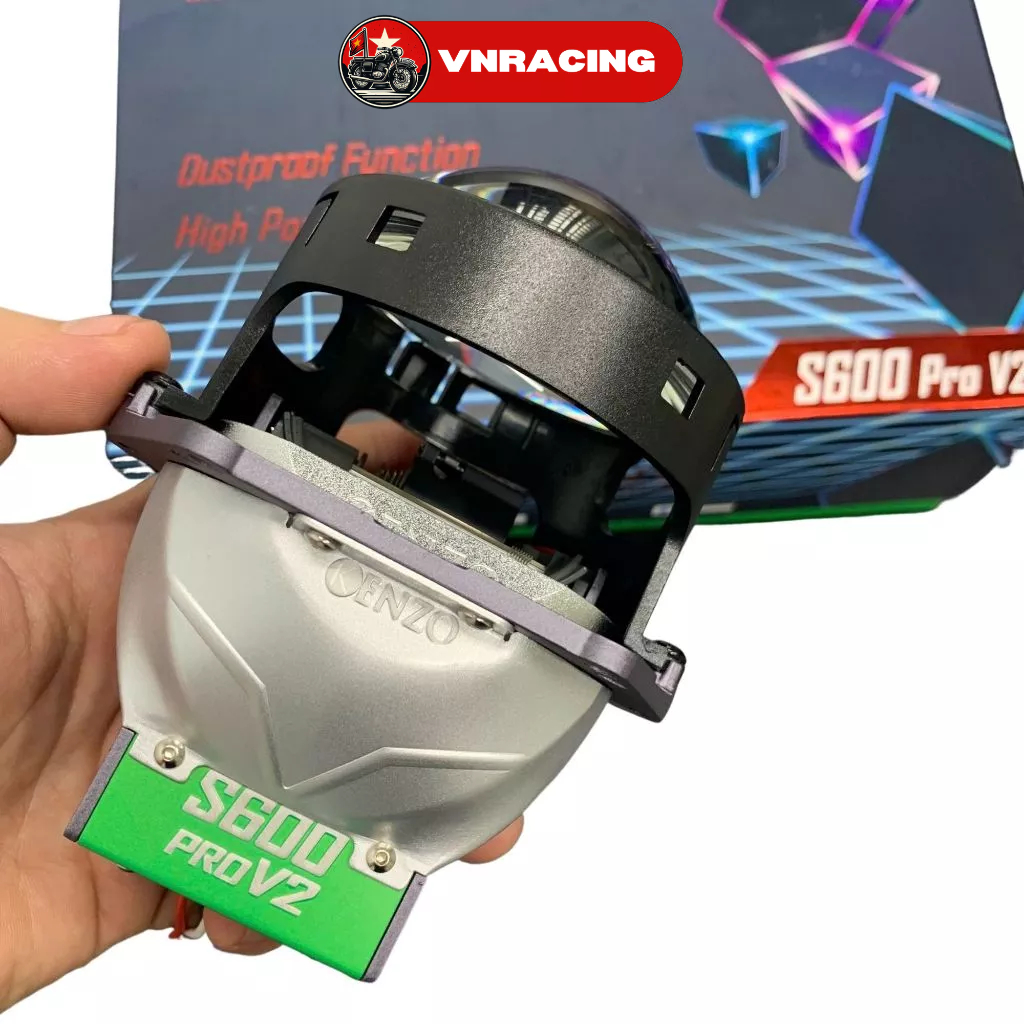 Đèn led bi cầu Kenzo S600 Pro v2 65W chống nước đường cắt chữ Z chip led siêu sáng bảo hành 24 tháng