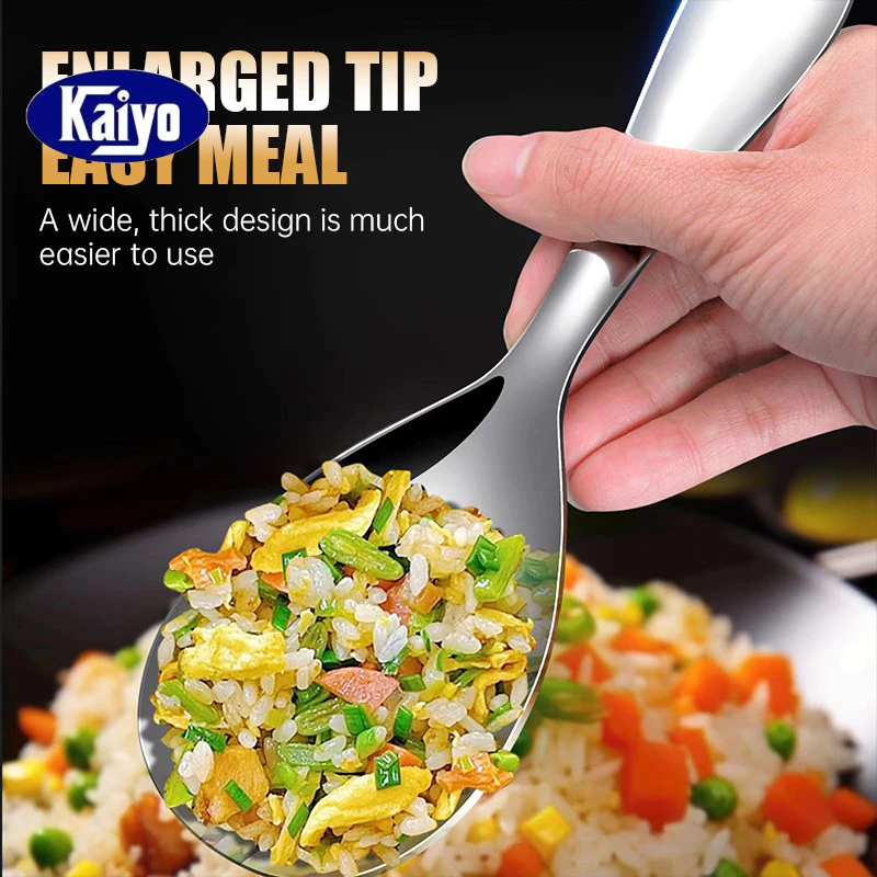 Kaiyo Thìa Đơm Cơm INOX410 - Vá Xới Cơm - Muôi Xới Cơm Chống Dính- Chất Lượng Hoàn Hảo