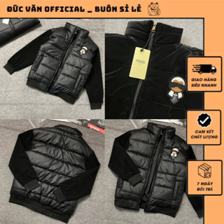  Áo Phao Nam Nữ Trần Bông Tay Nỉ Tăm Mix Logo Thêu Da Siêu Nét_Áo Phao Cổ Cao Phối Tay Nỉ Tăm Bản Tàu Hoàn Thiện 