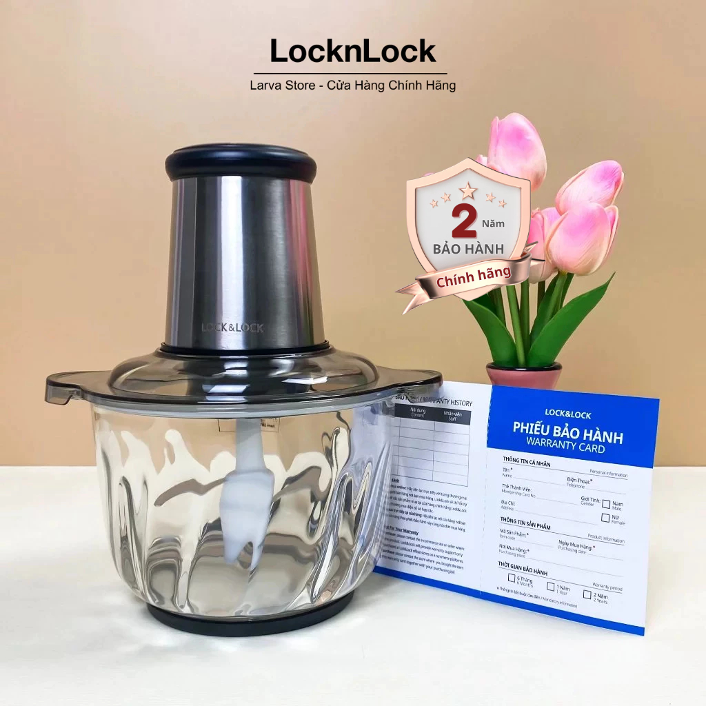 [Chính Hãng] Máy Xay Thịt Lock&Lock Cối Lớn Chạy Khỏe EJM186 SLV 2.4 Lít