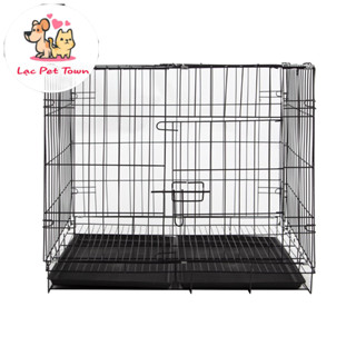 Chuồng Chó Mèo Giá Rẻ Tặng Khay, Lồng Chó Mèo Sơn Tĩnh Điện Gấp Gọn 4 Kích Cỡ Nhiều Màu Sắc