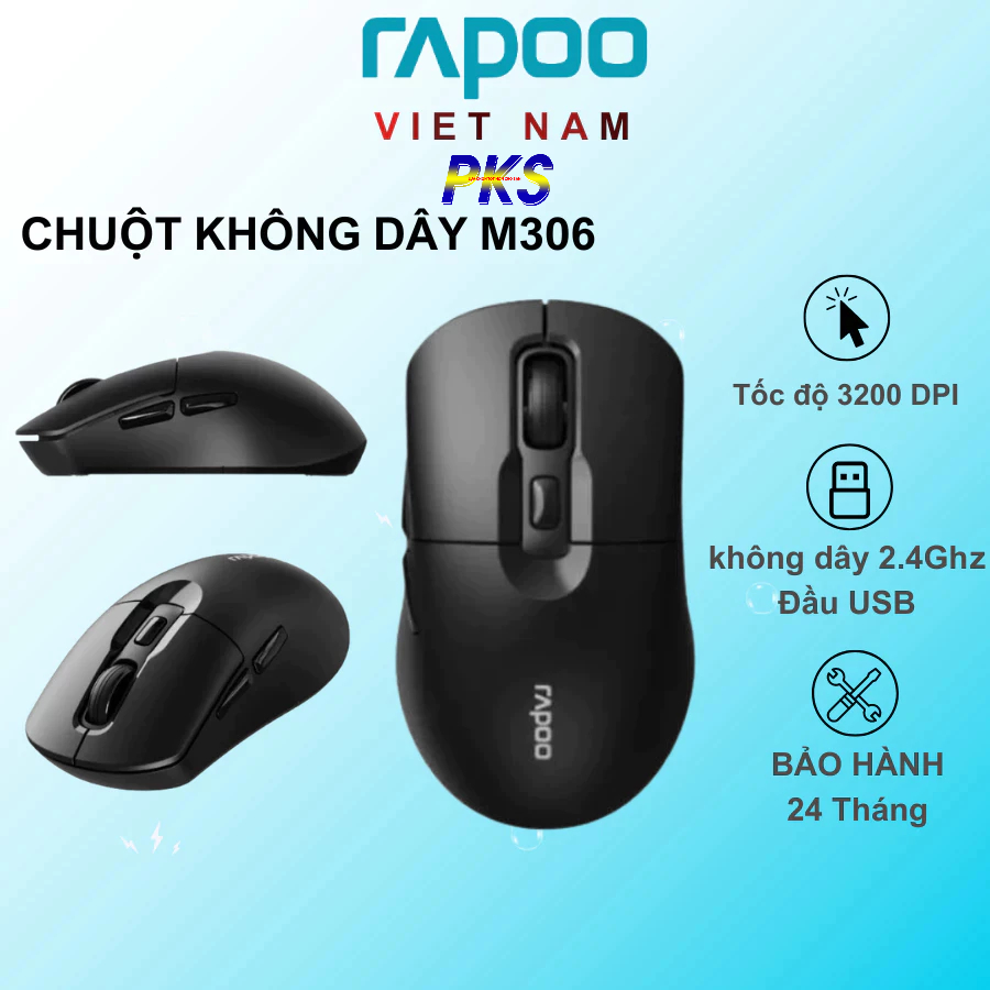 Chuột Không Dây Rapoo M306 Rapoo 1510 Silent 3200 DPI Pin 12 tháng