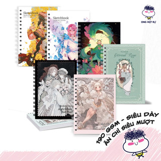   COMBO 6 SỔ  Sổ Vẽ Ong Mặt Bự - Giấy Không Kị Tẩy - Sketchbook Không Kèm Tài Liệu Vẽ 