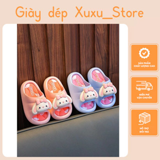  Dép quai ngang cho bé gái hình Mặt Thỏ đế mềm êm chân bé  2131 thỏ  