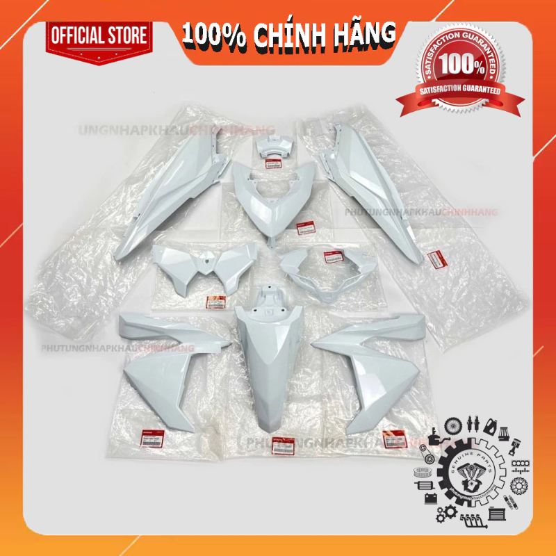 [MÓN LẺ] Dàn áo Click 2015 2016 2017 màu Trắng chính hãng, Bộ vỏ nhựa màu Click Vario 125 mẫu cũ