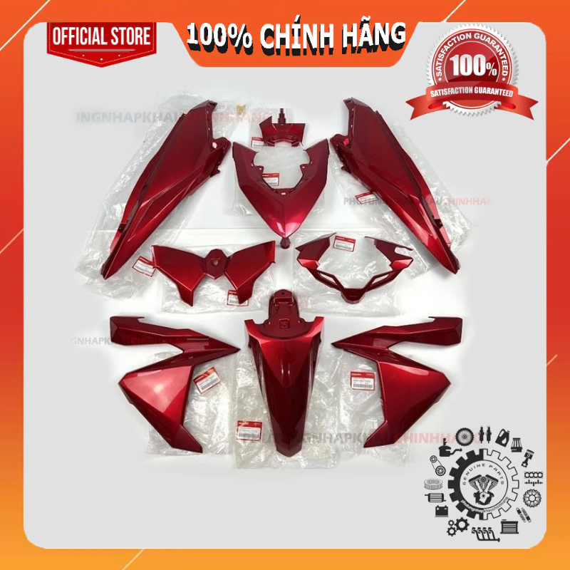 [MÓN LẺ] Dàn áo Click 2015 2016 2017 màu Đỏ CBT chính hãng, Bộ vỏ nhựa màu Click Vario 125 mẫu cũ