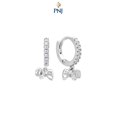 Bông tai Bạc đính đá PNJSilver hình chiếc nơ XMXMW060232