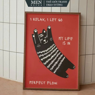 Tranh treo tường, Cute Black Cat Poster Funny Cat Digital Print, nhận in theo yêu cầu, tặng kèm đinh treo tranh (50)