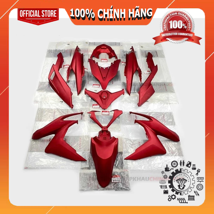 [MÓN LẺ] Dàn áo Vario 150, Vario 125 màu Đỏ Nhám 2018 2019 2020 2021 chính hãng,Bộ áo nhựa màu Click