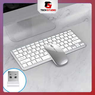 Bộ Bàn Phím kèm Chuột Bluetooth 5.0 Không Dây 2.4G kết nối Đa Phương Tiện Có Thể Sạc Lại Cho Laptop